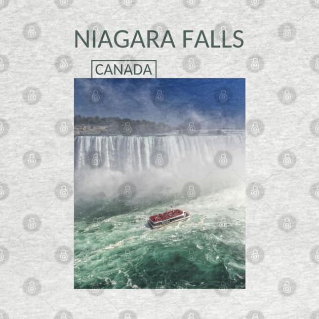 Niagara Falls Ontario Canada Waterfall Souvenir Present Gift for Canadian T-shirt Apparel Mug Notebook Tote Pillow Sticker Magnet by Mr. Travel Joy